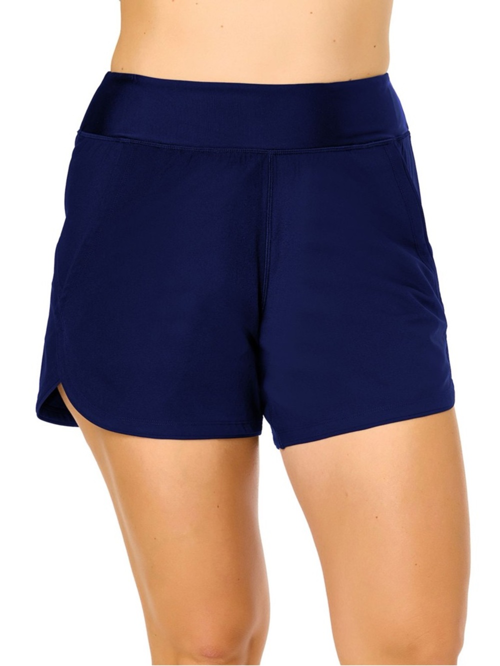 Lands End Women's sz 14-16 1Swim Shorts 5" Cover Up Board Shorts Deep Navy